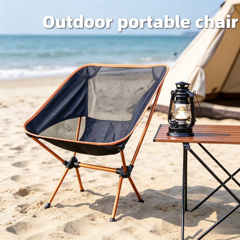 Outdoor Furniture Used - Ultralichte aluminiumlegering maanstoel camping opvouwbare draagbare