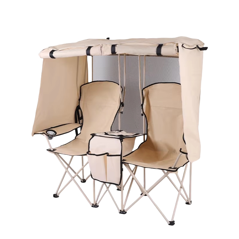 Outdoor Furniture Plus - Opvouwbare dubbele Oxford zonneschermstoel voor kamperen,