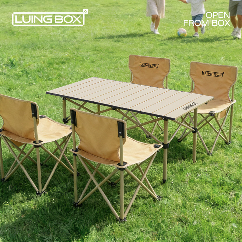Outdoor Furniture Egg Chair - Draagbare campingtafel- en stoelenset, opvouwbaar buitentafelmeubilair,