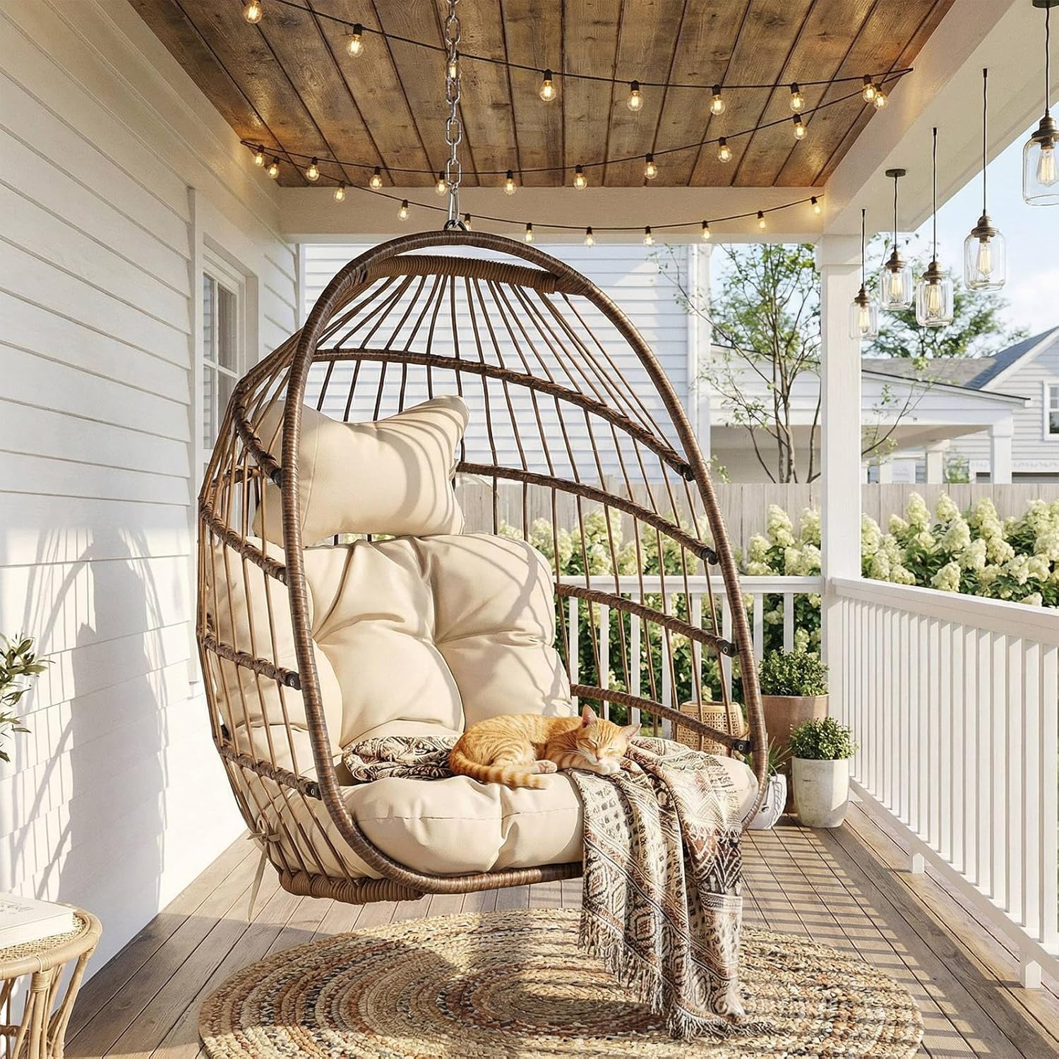 Outdoor Furniture Egg Chair - Hangende eierstoel voor buiten zonder standaard,
