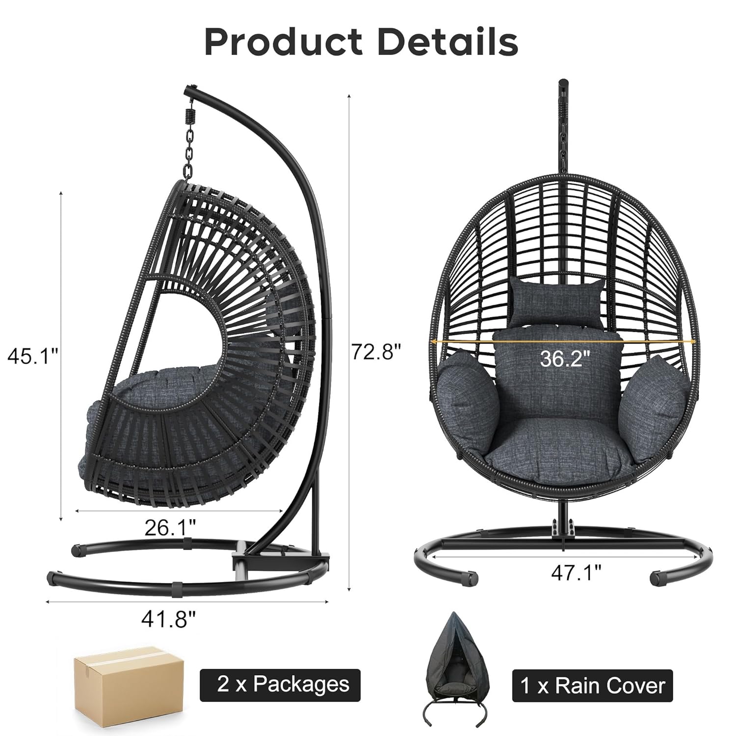 42 inch extra brede eierschomm - Outdoor Furniture Egg Chair recensie en prijs