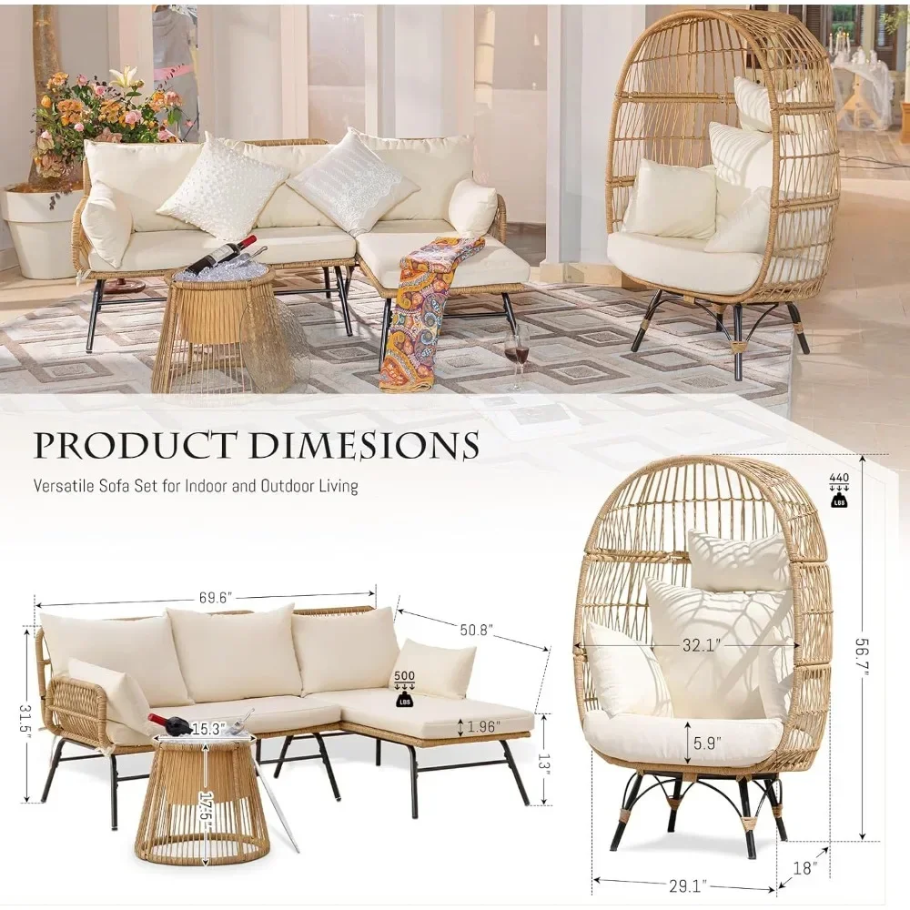 Een 3/4/5-delige Boho terrasme - Outdoor Furniture Egg Chair recensie en prijs