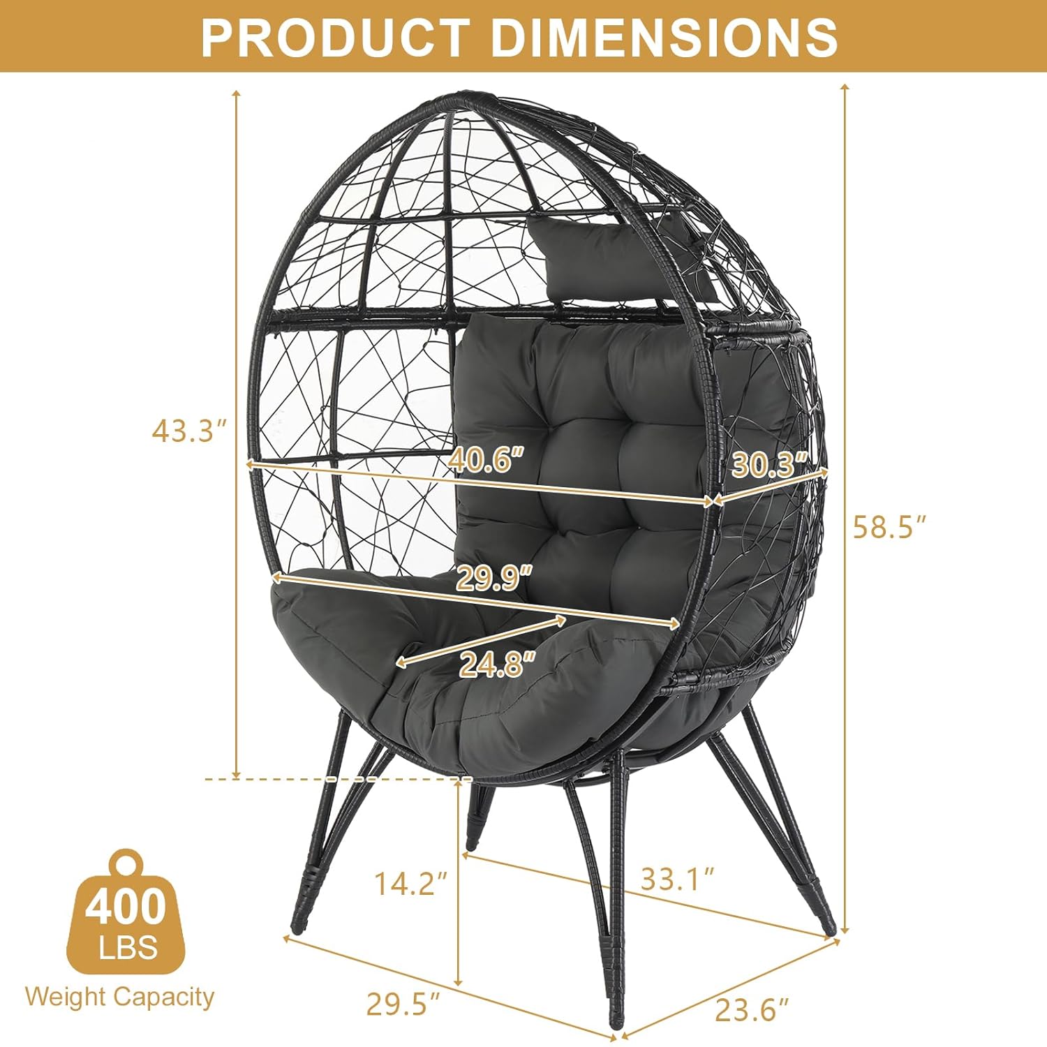 Oversized Wicker Ei-vormige St - Outdoor Furniture Egg Chair recensie en prijs