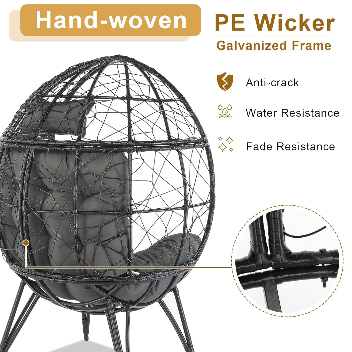 Oversized Wicker Ei-vormige St - Outdoor Furniture Egg Chair recensie en prijs